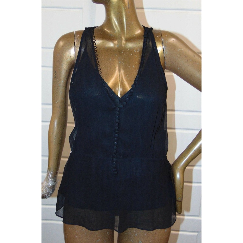 New Elizabeth and James Lorelei Black Sleeveless Top w/Camisole‎ sz L